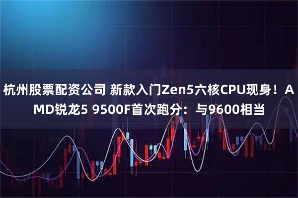 杭州股票配资公司 新款入门Zen5六核CPU现身！AMD锐龙5 9500F首次跑分：与9600相当